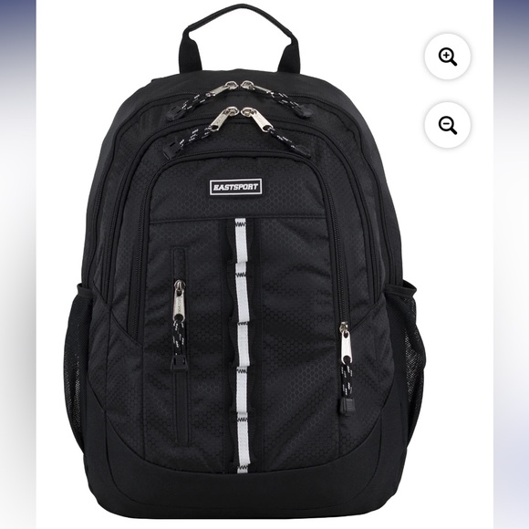 NWT EASTSPORT Sport Voltage Black Adult 18 1/2” Backpack - Picture 1 of 15